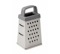 ELEGANCIO Mini râpe carrée en acier inoxydable - Hauteur : 6,6 cm - Idéale comme petite râpe à fromage, à ail, gingembre, à parmesan - Râpe à gingembre - Râpe à 4 côtés - Grise