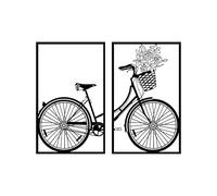 Élégant accessoire mural décoratif en métal noir (2 pièces) 43 x 70 cm | 100% métal, épaisseur 1,5 mm | Parfait pour la décoration moderne de la maison et l'affichage d'art