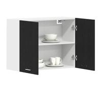 Elégant Armoire cuisine Vitrine cuisine suspendue - chêne noir - - 80x31x60 cm - Fabriquée - bois d'Ingénierie &1267671