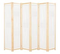 Elegant Cloison de séparation - Paravent salon 6 panneaux Crème 240 x 170 x 4 cm Tissu ""Bonne vie""71917 - Crème 8,8 Kg
