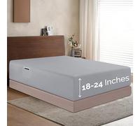 Elegant Comfort 1500 Premium Hotel Quality 18-24 inches Deep - Extra Deep Pocket Single Fitted Sheet for High Mattress, Luxury and Softest, Smart Pocket - Wrinkle Free, Twin/Twin XL, Silver