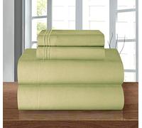 Elegant Comfort ® 1500 Thread Count ULTRA SILKY SOFT LUXURY 3 pc Sheet set, Deep Pocket Up to 16" - Wrinkle Resistant and Colors, Twin Green