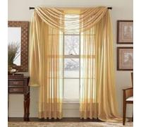 Elegant Comfort® 2 pièces avec Canne de Panneau Sheer Solide Poche Rideau de fenêtre - Toutes Les Tailles - Beaucoup de Couleurs Disponibles 60" X 84" Or