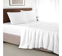 Elegant Comfort 4-Piece Bed Sheet Set-Luxury Bedding 1500 Thread Qualité égyptienne, Infroissable, Frais et Respirant, Ajustement élastique Facile, Microfibre, Blanc, Queen Size