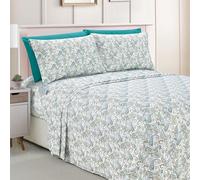 Elegant Comfort Amelia Parure de lit 6 pièces imprimée Cachemire avec Poche Profonde de qualité hôtelière 1500, résistante à la décoloration et aux Plis, Drap-Housse avec Poches intelligentes, Motif