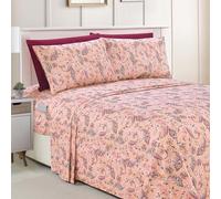 Elegant Comfort Amelia Parure de lit 6 pièces imprimée Cachemire avec Poche Profonde de qualité hôtelière 1500, résistante à la décoloration et aux Plis, Drap-Housse avec Poches intelligentes, Motif