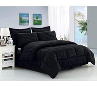 Elegant Comfort Bed-in-a-Bag 8-Piece Comforter Set, Cotton, Black, King