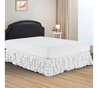 Elegant Comfort Cache-sommier Luxueux en Microfibre égyptienne de qualité supérieure de 1500 Fils, résistant aux Plis et à la décoloration, Hauteur de 38,1 cm, lit Double, Blanc