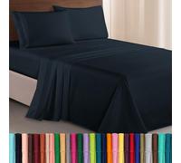Elegant Comfort Confort élégant 1500 Fils en Coton égyptien de qualité 4 pièces Drap de lit Définit, Poches Profondes - Luxueux Rides Gratuit et résistant à la décoloration, King, Noir