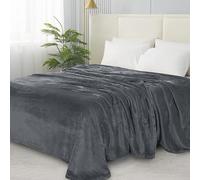 Elegant Comfort Couverture de Luxe veloutée Douce en Micro-Velours Ultra Douce, lit Double/Grand lit, Gris