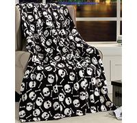 Elegant Comfort Couverture légère sur Le thème d'halloween, Douce, Confortable et en Peluche, Parfaite pour se détendre en Cette Saison effrayante, 127 x 152,4 cm, Motif tête de Mort et os, jeté de