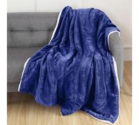 Elegant Comfort Couverture réversible Unie en Sherpa pour Toutes Les Saisons, Super Douce, Confortable et pelucheuse - Couvre-lit décoratif, Parfait pour se détendre, 127 x 152,4 cm, Bleu Roi