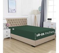 Elegant Comfort Drap-Housse Simple à Poches très Profondes pour Matelas Haut, Luxueux et Doux, avec Poche Intelligente de 45,7 à 53,3 cm de Profondeur, très Grand lit, Vert Chasseur