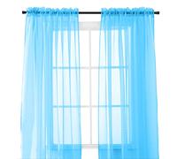 Elegant Comfort Lot de 2 Panneaux Transparents avec Passe-Tringle de 5,1 cm, Rideaux de fenêtre 101,6 cm de Large x 213,4 cm de Long, Turquoise