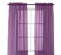 Elegant Comfort Lot de 2 Panneaux Transparents avec Passe-Tringle de 5,1 cm, Rideaux de fenêtre 101,6 cm de Large x 213,4 cm de Long, Violet