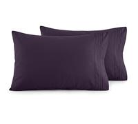 Elegant Comfort Lot de 2 taies d'oreiller Ultra Douces en Microfibre de qualité égyptienne de 1500 Fils au Pouce carré, Double brossage, Infroissable, Taille Standard, Violet