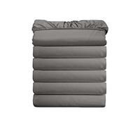 Elegant Comfort Lot de 6 draps-Housses de Luxe de qualité hôtelière sans Plis, de qualité hôtelière 1500, avec Poches de Rangement sur Les côtés, pour lit Simple/Simple XL, Gris