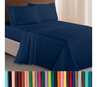 Elegant Comfort Luxurious 1500 Thread Count Egyptian Three Line Embroidered Softest Premium Hotel Quality 3-Piece Bed Sheet Set, Wrinkle and Fade Resistant, Twin XL, Navy Blue