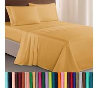 Elegant Comfort Luxurious & Softest 1500 Thread Count Egyptian Three Line Embroidered Softest Premium Hotel Quality 4-Piece Bed Sheet Set, Wrinkle and Fade Resistant Full Cream