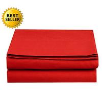 Elegant Comfort Luxury Fitted Sheet on Amazon Grand lit, Microfibre, Rouge, Queen Size