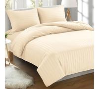 Elegant Comfort Parure de lit 3 pièces de qualité égyptienne 1500 Fils au Pouce carré, résistante aux Plis, à Rayures damassées, lit jumeau, Ivoire