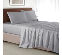 Elegant Comfort Parure de lit 4 pièces de Luxe en Microfibre de qualité égyptienne de 1500 Fils au Pouce carré, Infroissable, fraîche et Respirante, Ajustement élastique Facile, Grand lit, Gris