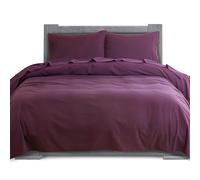 Elegant Comfort Parure de lit 4 pièces Douce en Flanelle 100% Coton Turc, de qualité supérieure, Drap-Housse à Poches Profondes, Ultra Doux, Confortable, Chaud et Anti-Bouloches, lit jumeau, Violet