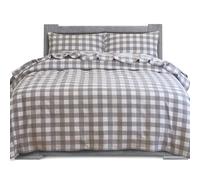 Elegant Comfort Parure de lit 4 pièces Douce en Flanelle 100% Coton Turc, de qualité supérieure, Drap-Housse à Poches Profondes, Ultra Doux, Confortable, Chaud et Anti-Bouloches, lit Double, Carreaux