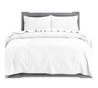 Elegant Comfort Parure de lit 4 pièces Douce en Flanelle 100% Coton Turc, de qualité supérieure, Drap-Housse à Poches Profondes, Ultra Doux, Confortable, Chaud et Anti-Bouloches, très Grand lit