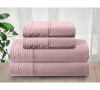 Elegant Comfort Parure de lit 4 pièces, Douce et Confortable, en Microfibre de qualité égyptienne de 1500 Fils au Pouce carré, Infroissable, Beau Design matelassé sur Drap Plat et taies d'oreiller,