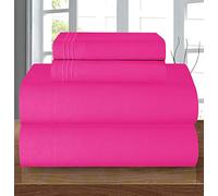 Elegant Comfort Parure de lit 4 pièces en coton égyptien de 1500 fils, douce, de qualité hôtelière haut de gamme, infroissable, plus confortable, drap-housse avec élastique tout autour, poche profonde