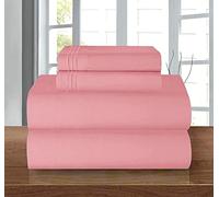 Elegant Comfort Parure de lit 4 pièces en Microfibre de qualité hôtelière 1 500 Fils, Infroissable, Drap-Housse avec élastique Tout Autour, Poche Profonde jusqu'à 40,6 cm, lit King-Size californien,