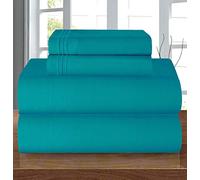 Elegant Comfort Parure de lit 4 pièces en Microfibre de qualité hôtelière 1500, Infroissable, Drap-Housse avec élastique Tout Autour, Poche Profonde mesurant jusqu'à 40,6 cm, Grand lit, Turquoise