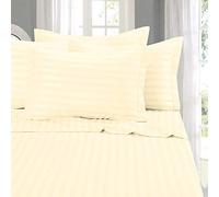 Elegant Comfort Parure de lit 4 pièces la Plus Douce et Confortable - Qualité égyptienne de 1500 Fils, résistante aux Plis et aux Rayures damassées pour lit Simple XL, Ivoire