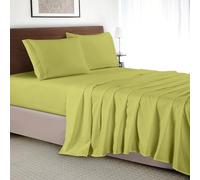 Elegant Comfort Parure de lit 4 pièces, literie de luxe en microfibre 1 500 fils au pouce carré de qualité égyptienne, infroissable, fraîche et respirante, ajustement élastique facile, lit queen size