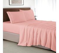 Elegant Comfort Parure de lit 4 pièces raffinées, Microfibre 1 500 Fils/cm² qualité hôtel, résistante aux Plis, fraîche et perméable à l'air, Drap-Housse élastique Facile, King Size, Rose pâle