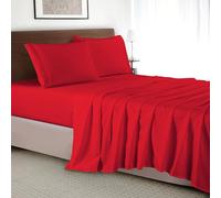 Elegant Comfort Parure de lit 4 pièces raffinées, Microfibre 1 500 Fils/cm², qualité hôtel, résistante aux Plis, perméable à l'air, Drap-Housse élastique, pour Grands Lits, Rouge
