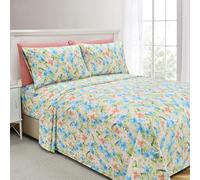 Elegant Comfort Parure de lit 6 pièces Douce et Confortable, en Microfibre de qualité hôtelière 1500, Poche Profonde, Infroissable, à Motif Floral Magnolia, pour très Grand lit, Magnolia