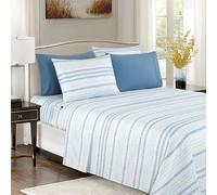 Elegant Comfort Parure de lit 6 pièces Douce et Confortable, en Microfibre de qualité hôtelière 1500, Poche Profonde, Infroissable, Motif Floral, Grand lit, Traci Aqua