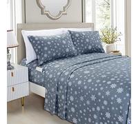 Elegant Comfort Parure de lit Douce 4 pièces en Microfibre de qualité hôtelière 1500, Douce, résistante aux Plis et à la décoloration (4 pièces), lit Simple XL, Flocon de Neige Gris