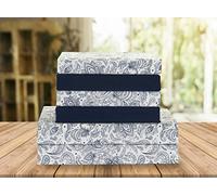 Elegant Comfort Parure de lit Douce de Luxe en Percale de 1500 Fils au Pouce carré, Douce, Infroissable et résistante à la décoloration (6 pièces) pour très Grand lit, Cachemire Bleu Marine