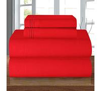 Élégant Confort 4 pièces 1500 Fils Luxe Ultra Doux égyptien de qualité Cosiest de lit, King, Samba Rouge