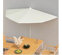 Elegant Demi-parasol de jardin avec mât 180x90 cm Sable""Bonne vie""51675 - Crème 1,55 Kg