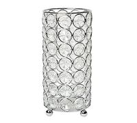 Elegant Designs Elipse HG1002-CHR Vase à Fleurs décoratif en Cristal, bougeoir, Centre de Table de Mariage, 17 cm, chromé