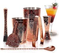 Élégant ensemble de 7 pièces pour cocktails, couleur rose