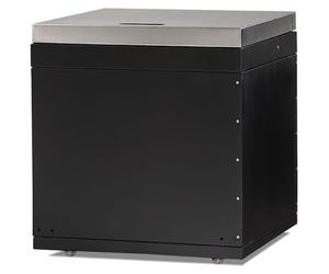 Élégant module de cuisine d'extérieur en acier inoxydable noir pour le jardin