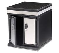 Elégant module de cuisine extérieur en acier inoxydable argenté