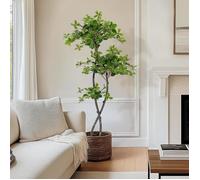 Élégant Olivier Artificiel 180 cm, Tronc en Bois Naturel, Décoration Intérieur/Extérieur, Résistant UV & Certifié Anti-feu