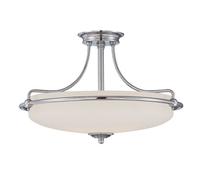 Élégant Plafonnier ASPERO Chrome Crème 4xE27 Ø53cm Style Jung