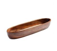 Élégant porte-serviettes bateau 26 cm pour décoration de table (A) | Noyer noir naturel, taille compacte de 22 cm, finition lisse frottée à la main, idéal pour les petites tables